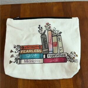 Taylor Swift Eras Albums Books Cosmetic Travel Makeup Bag Zip Close Girlhoodcore